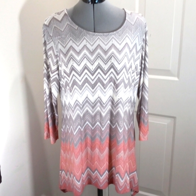 Ruby Rd, Top Grey/Pink